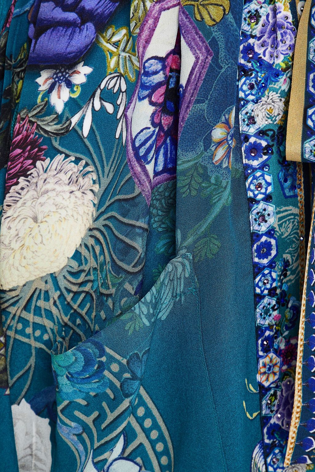 CAMILLA Crystal-embellished printed silk crepe de chine kimono