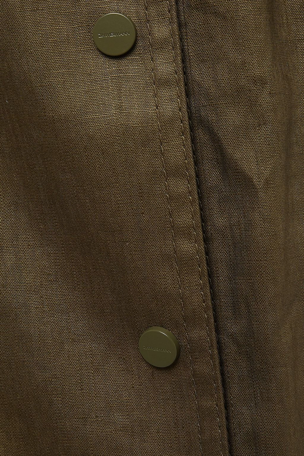 ZIMMERMANN Double-breasted linen hooded trench coat