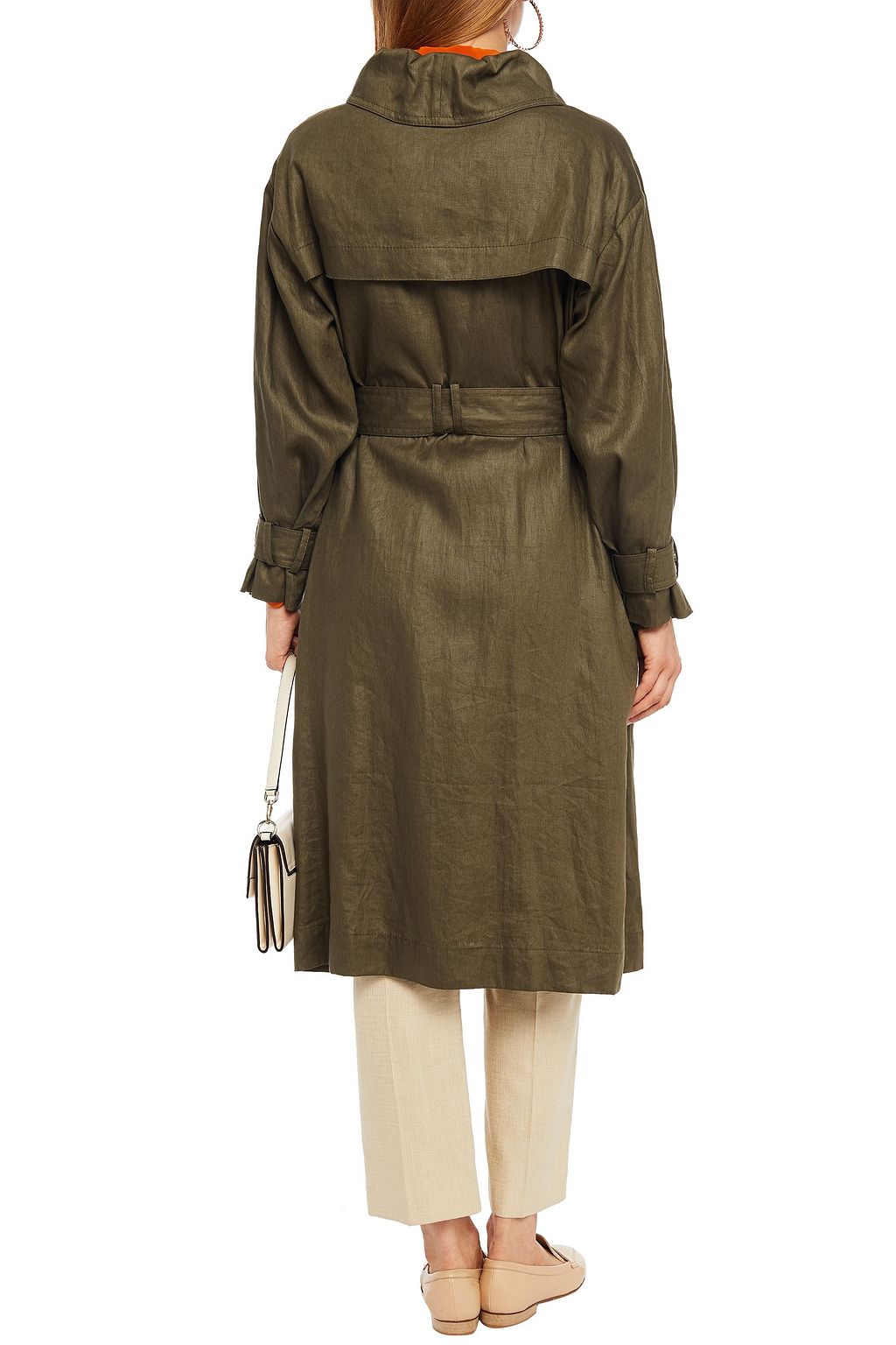 ZIMMERMANN Double-breasted linen hooded trench coat