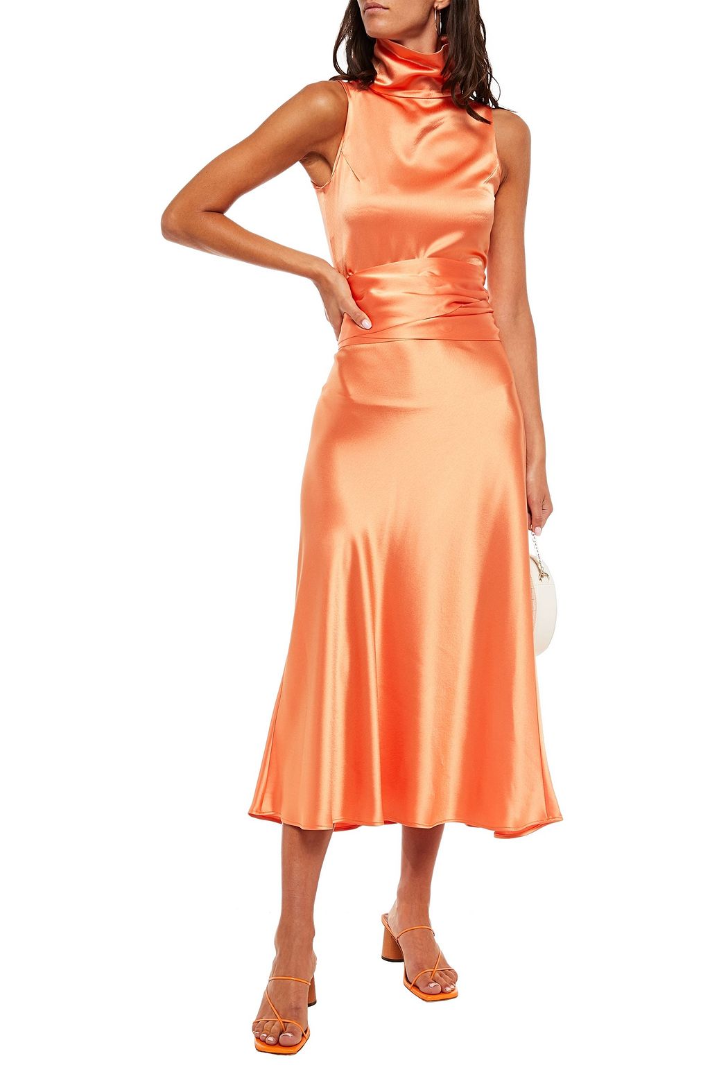 GALVAN  LONDON Satin midi skirt