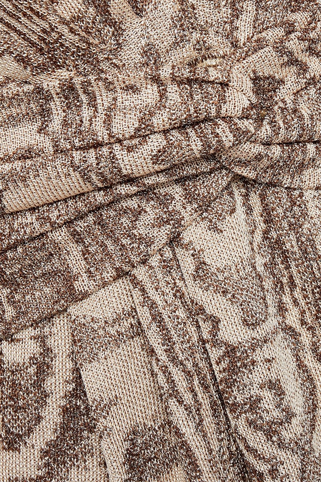 MISSONI Minikleid aus Jacquard-Strick mit Metallic-Effekt und Twist-Detail an der Vorderseite