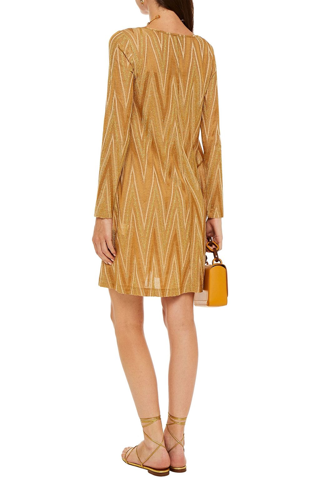 M MISSONI Metallic crochet-knit mini dress
