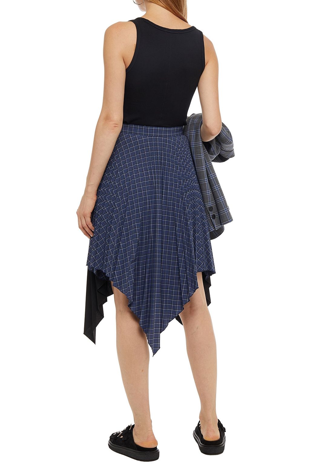 ACNE STUDIOS Asymmetric pleated paneled woven skirt