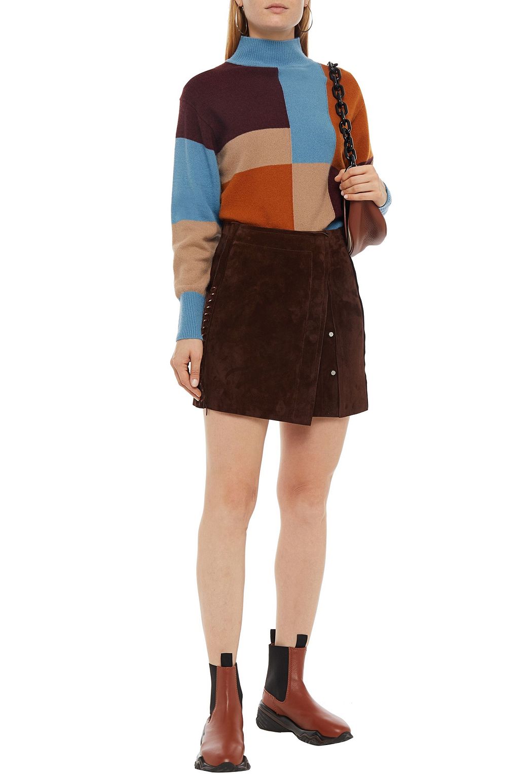 ACNE STUDIOS Whipstitched suede mini skirt