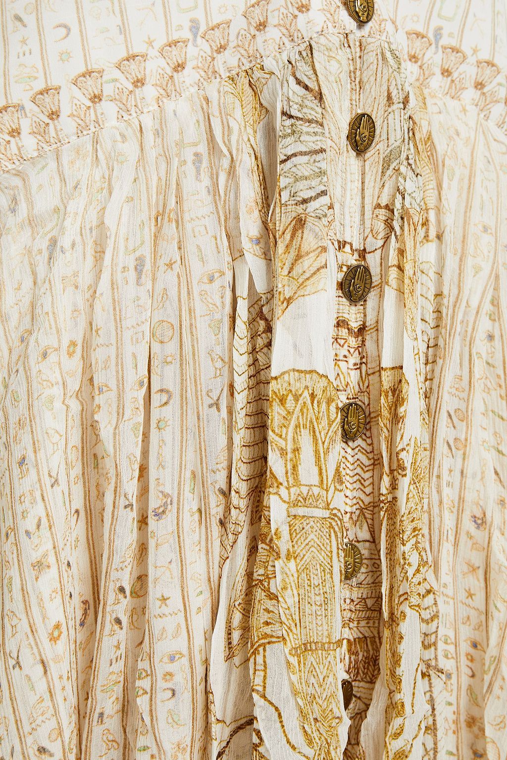 CAMILLA Crystal-embellished printed silk-crepon and crepe de chine mini dress
