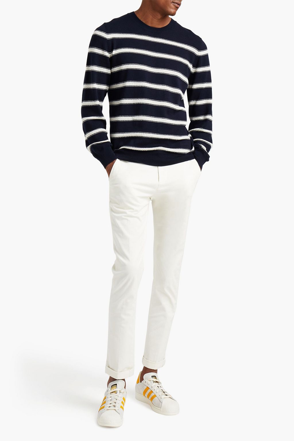 A.P.C. Striped cotton-blend sweater