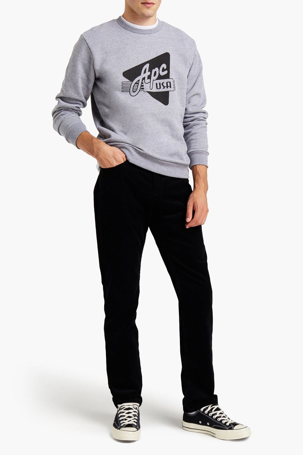 A.P.C. Printed French cotton-terry sweatshirt