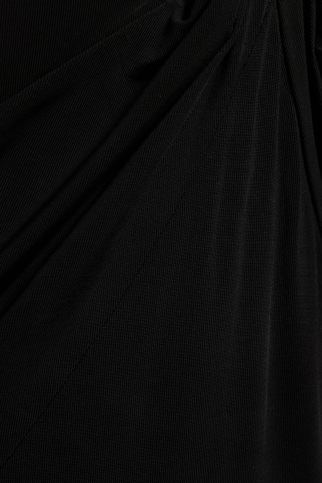 ROBERTO CAVALLI Appliquéd ruched stretch-jersey maxi dress
