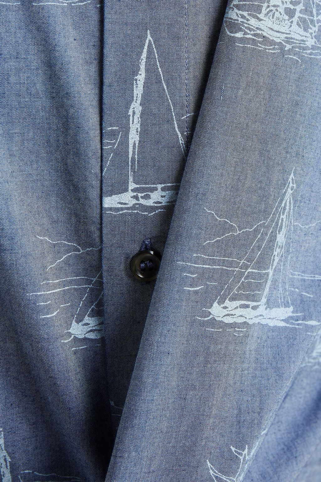 A.P.C. Bedrucktes Hemd aus Baumwoll-Chambray