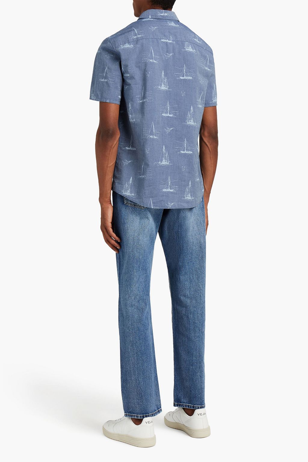 A.P.C. Bedrucktes Hemd aus Baumwoll-Chambray