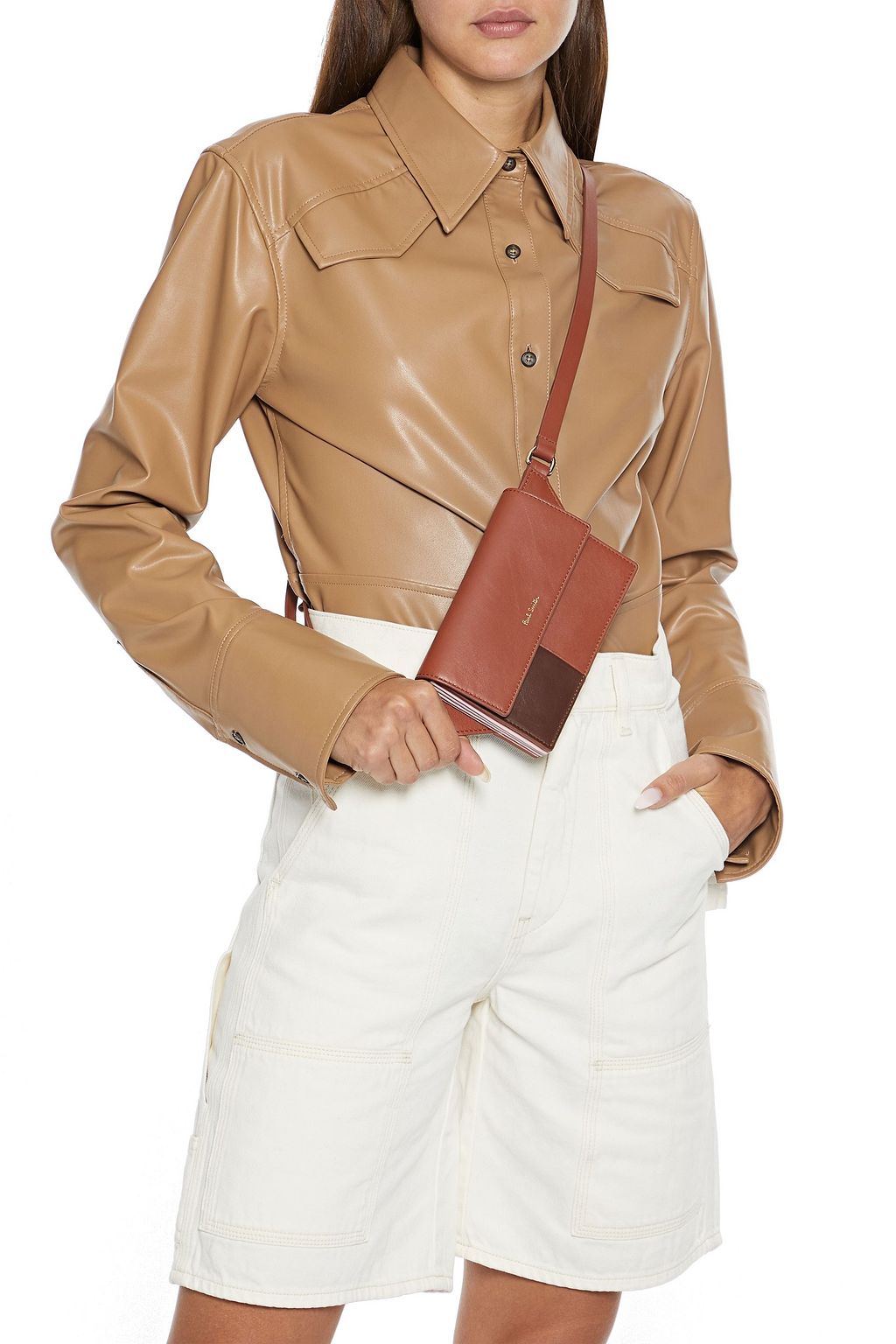 PAUL SMITH Two-tone leather belt bag