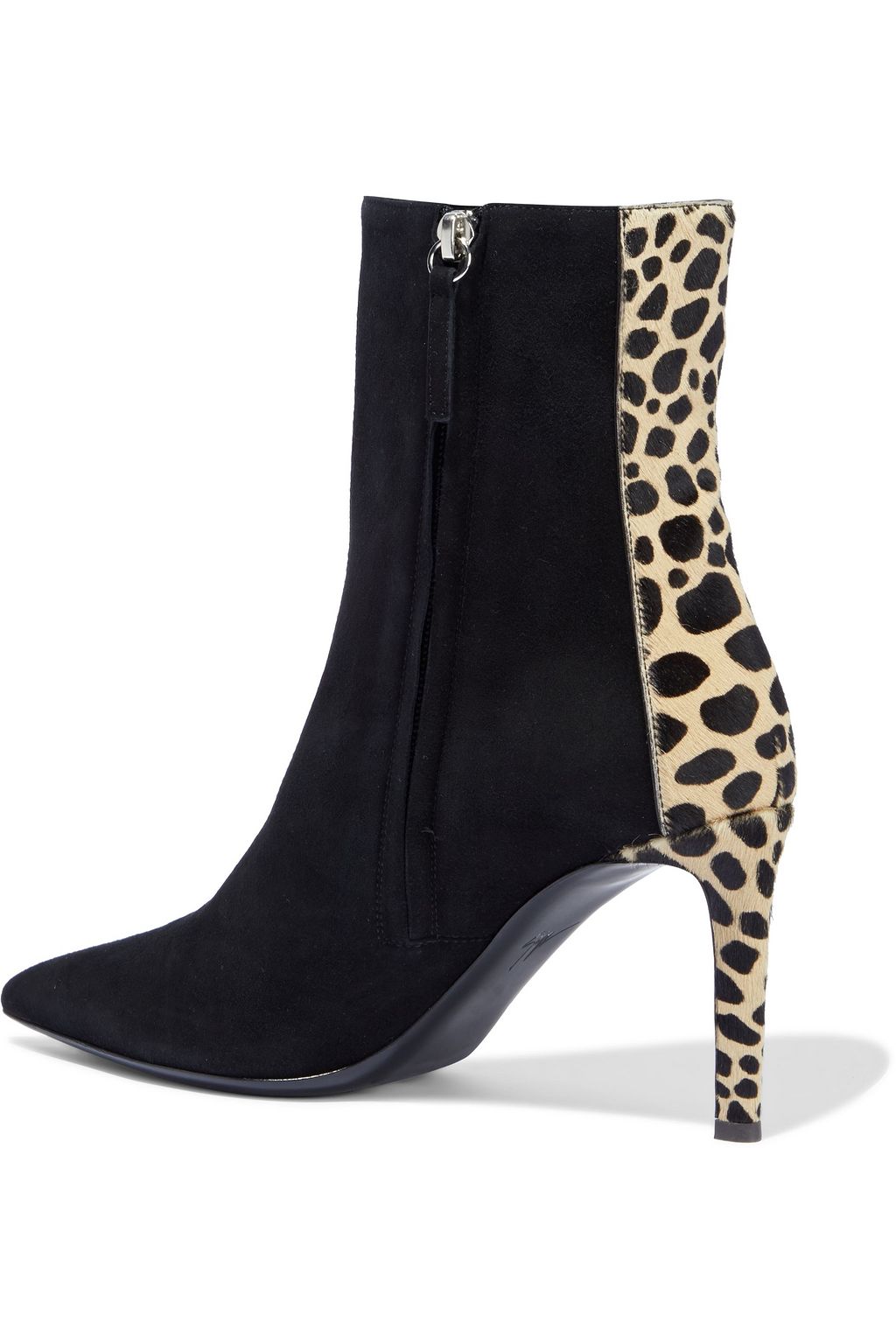 GIUSEPPE ZANOTTI Leopard-print calf hair and suede ankle boots