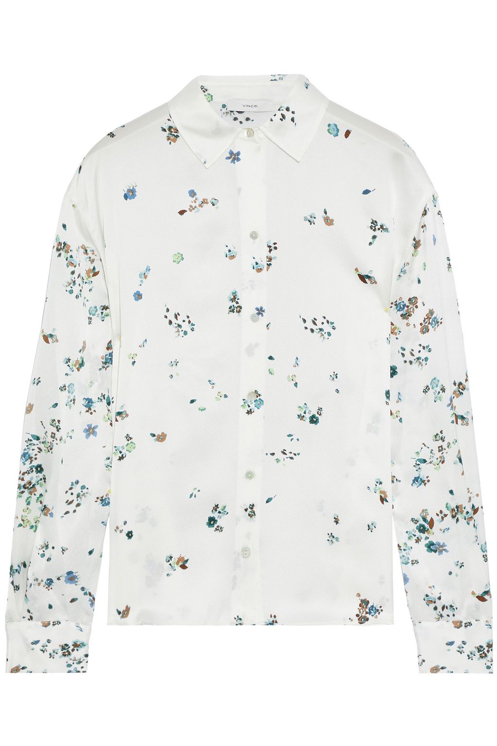 vince floral satin tee