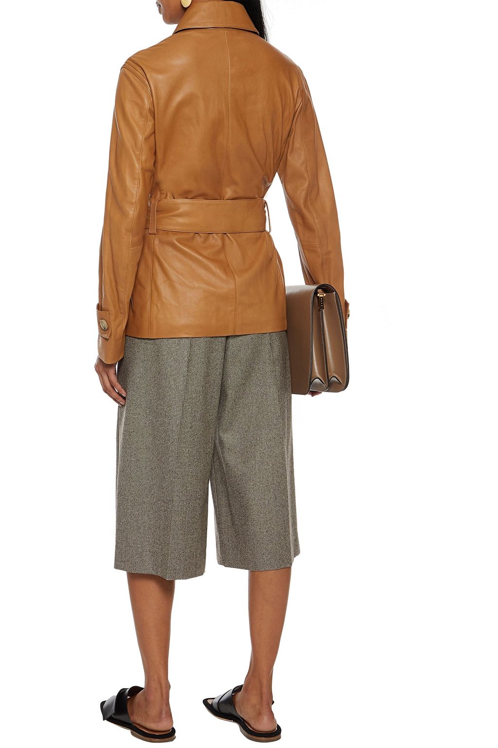 VINCE. Belted leather jacket
