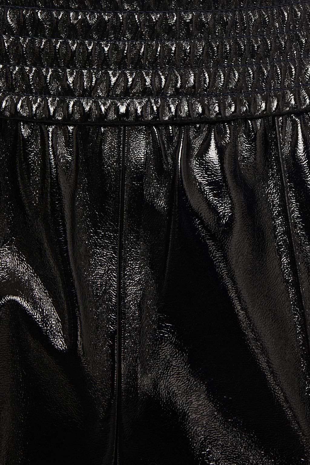 ALICE + OLIVIA Gathered faux patent-leather track pants