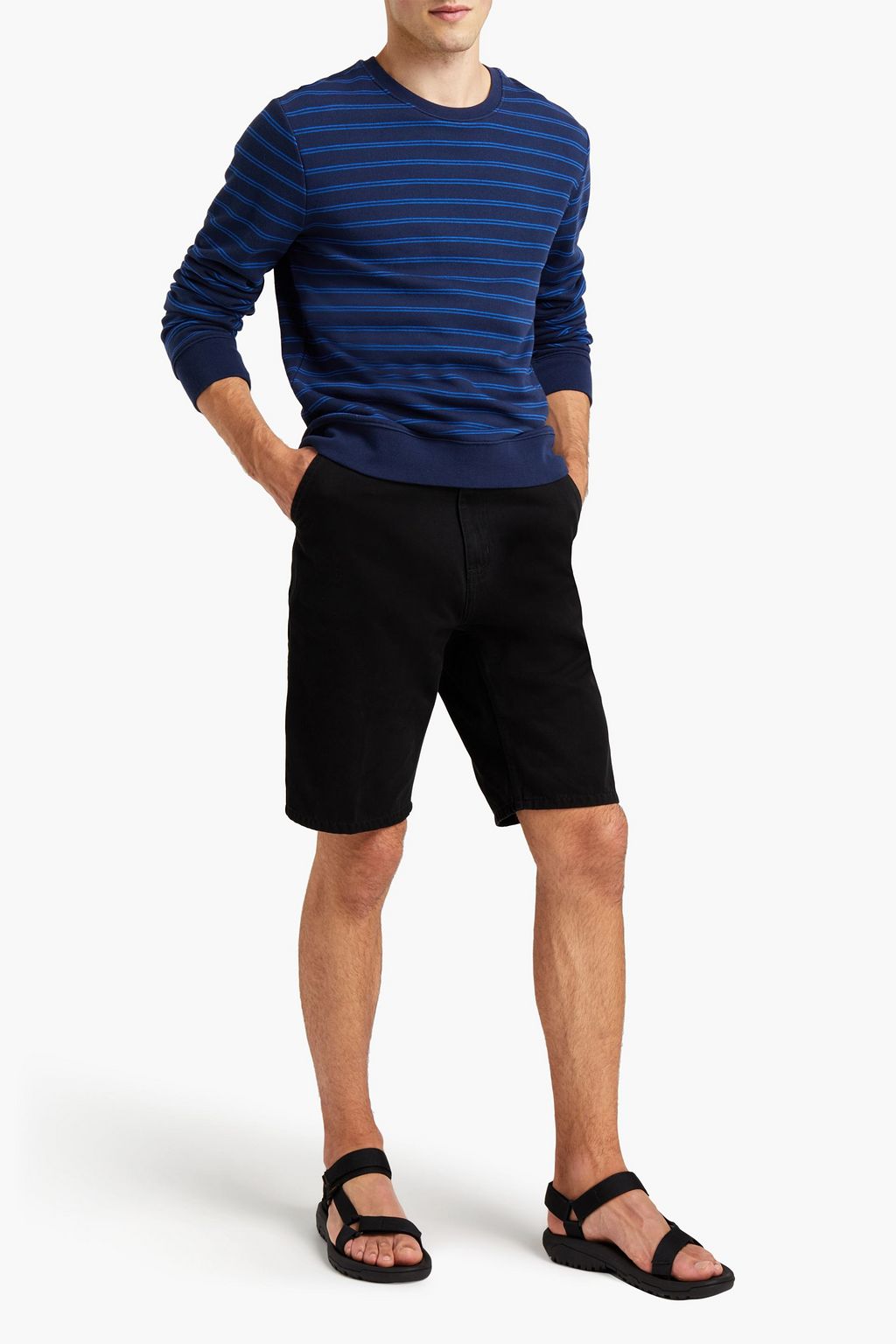 A.P.C. Striped French cotton-terry sweatshirt