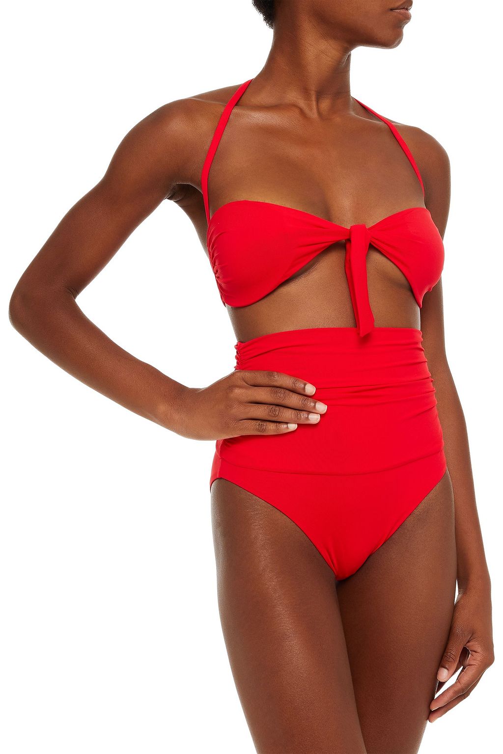 MELISSA ODABASH Caribe tie-front bandeau bikini top