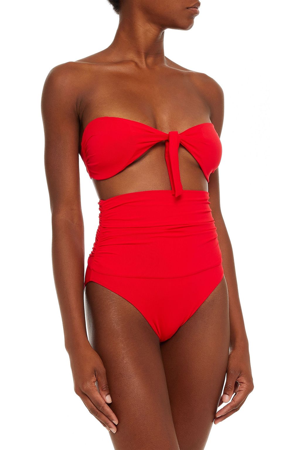 MELISSA ODABASH Caribe ruched high-rise bikini briefs