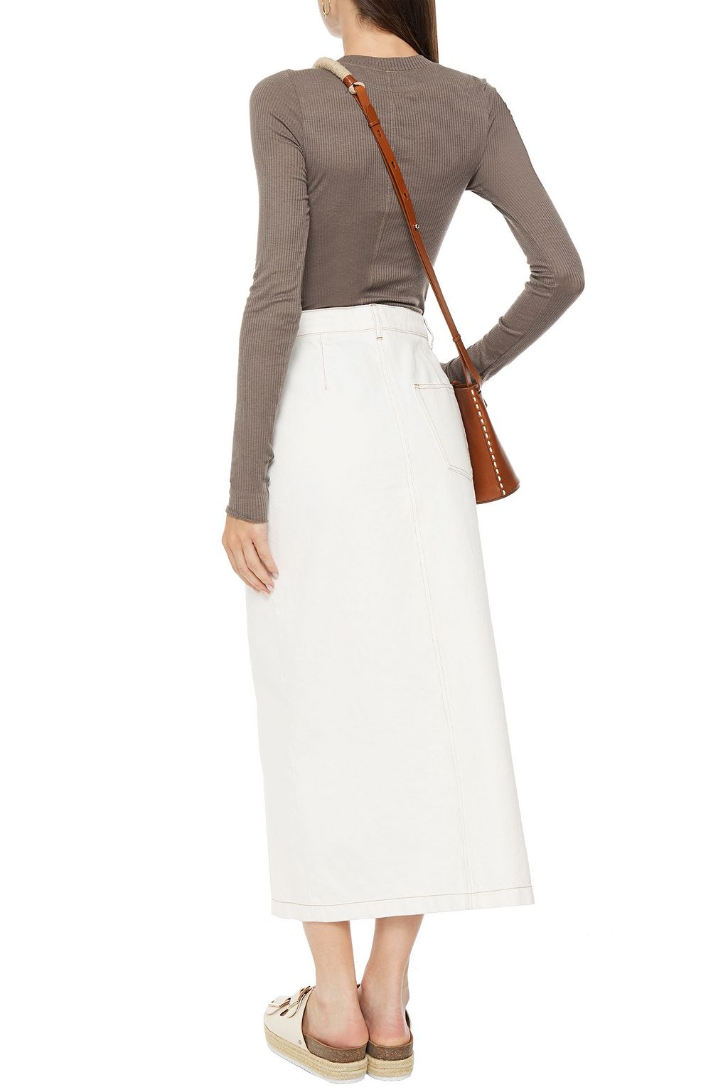 ENZA COSTA Ribbed Tencel-blend jersey top