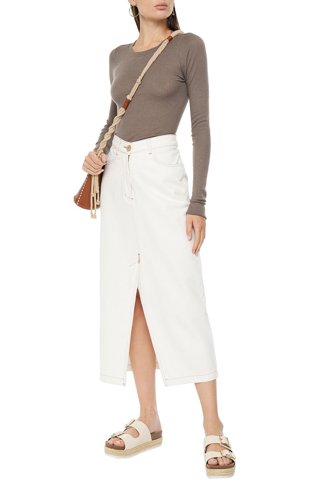 ENZA COSTA Ribbed Tencel-blend jersey top