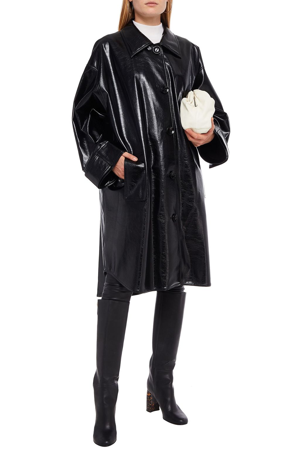 STAND STUDIO Kali oversized faux textured-leather coat