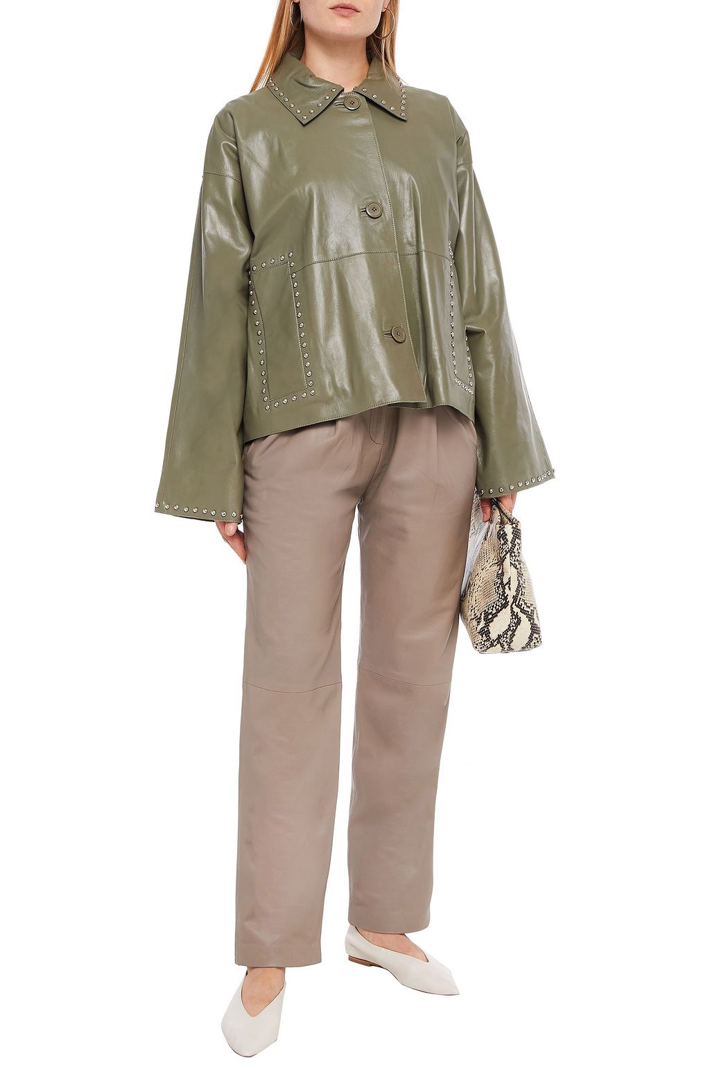 STAND STUDIO Oversized studded leather jacket