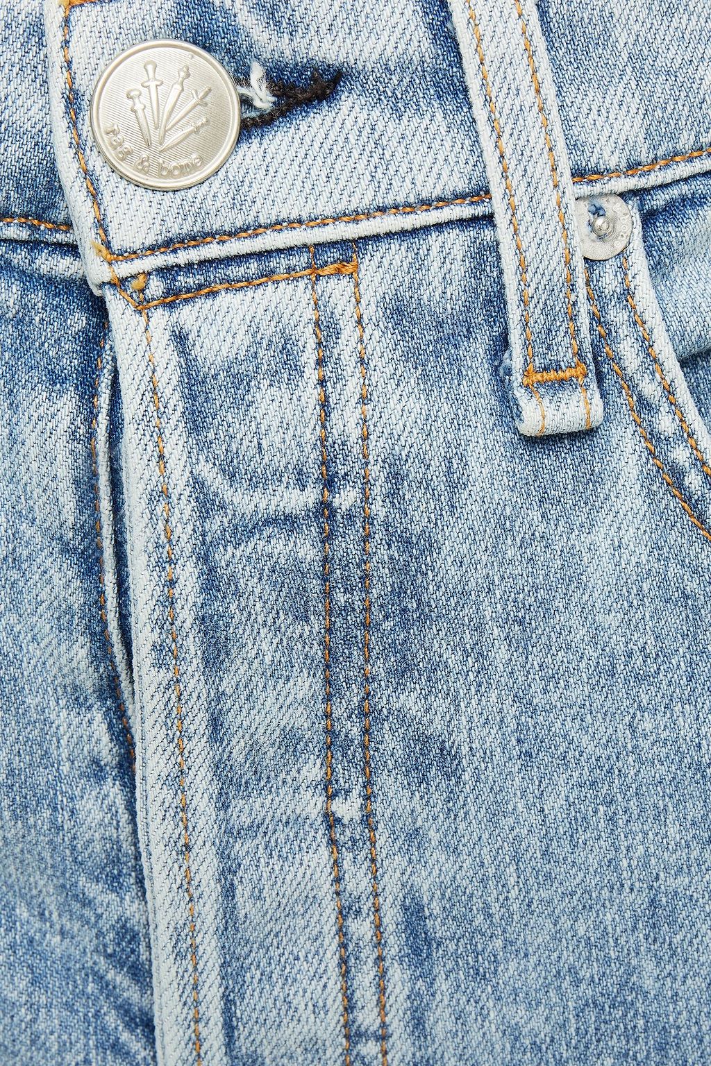 RAG & BONE Cropped distressed high-rise slim-leg jeans