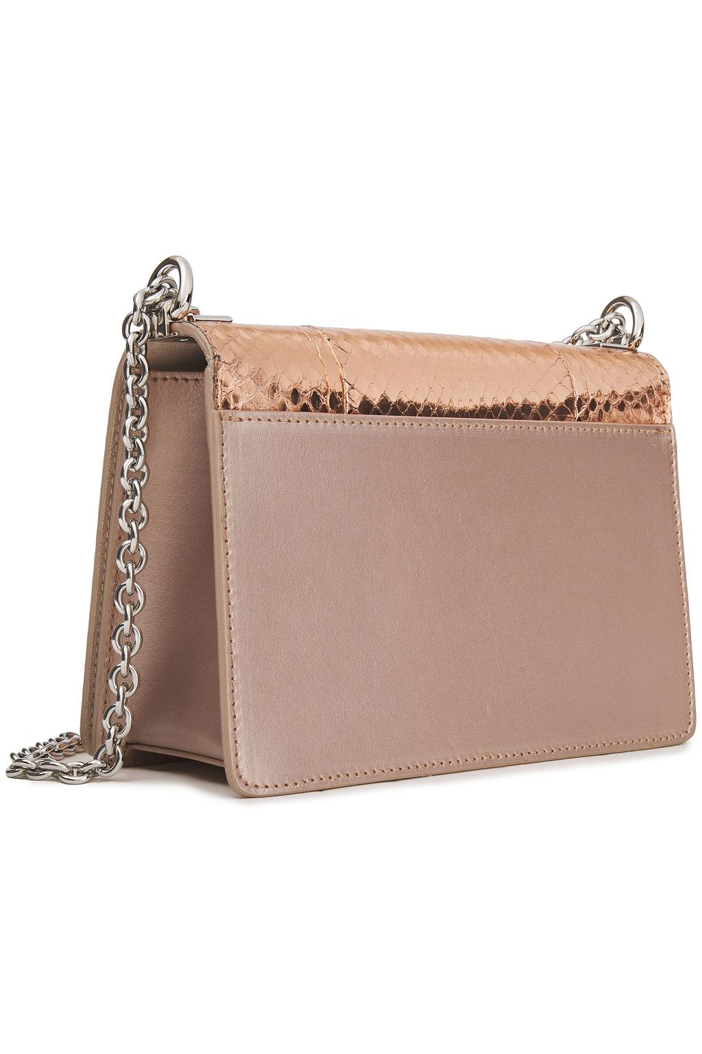 FURLA Mimi metallic ayers and leather shoulder bag