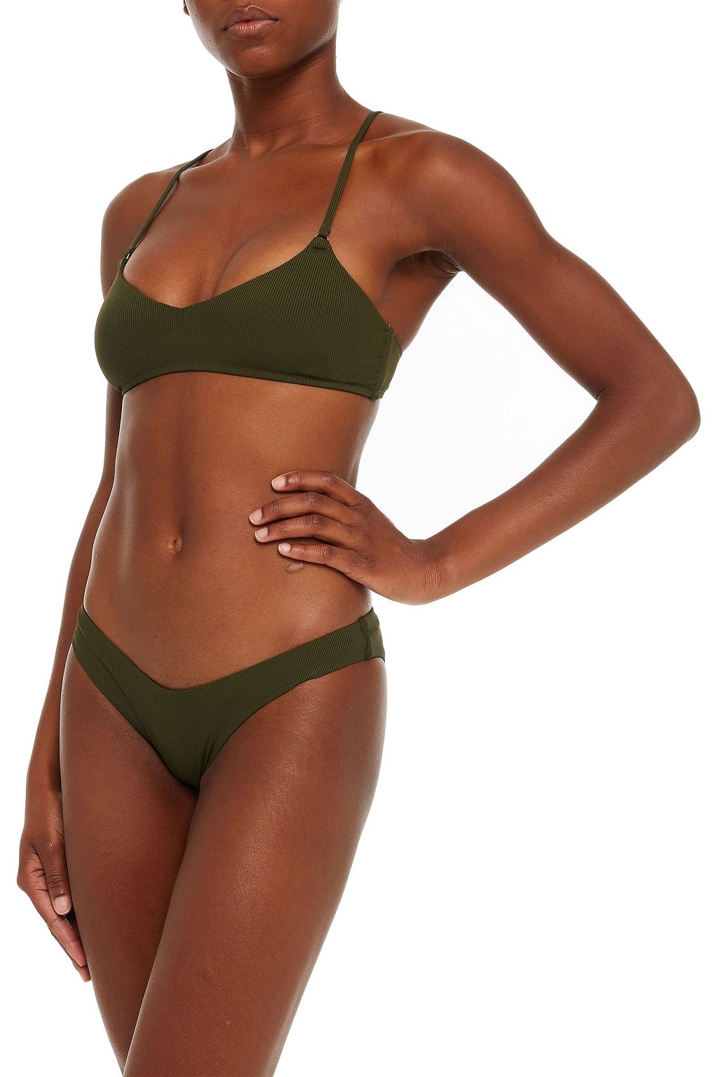 MELISSA ODABASH Vienna ribbed low-rise bikini briefs
