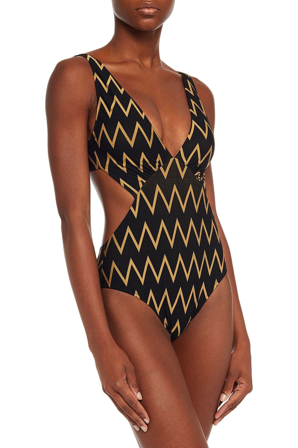 MELISSA ODABASH Del Mar cutout printed swimsuit