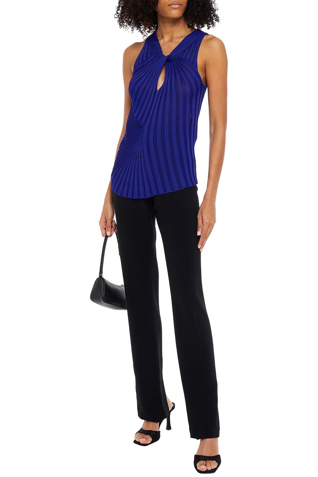 ROBERTO CAVALLI Twist-front ribbed-knit top