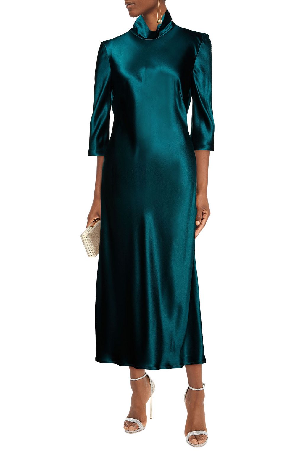 GALVAN  LONDON Silk-satin midi dress