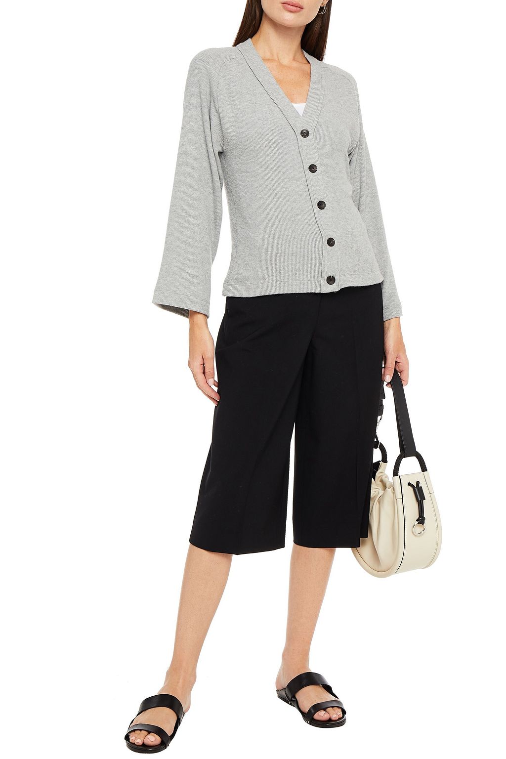 ENZA COSTA Ribbed jersey cardigan