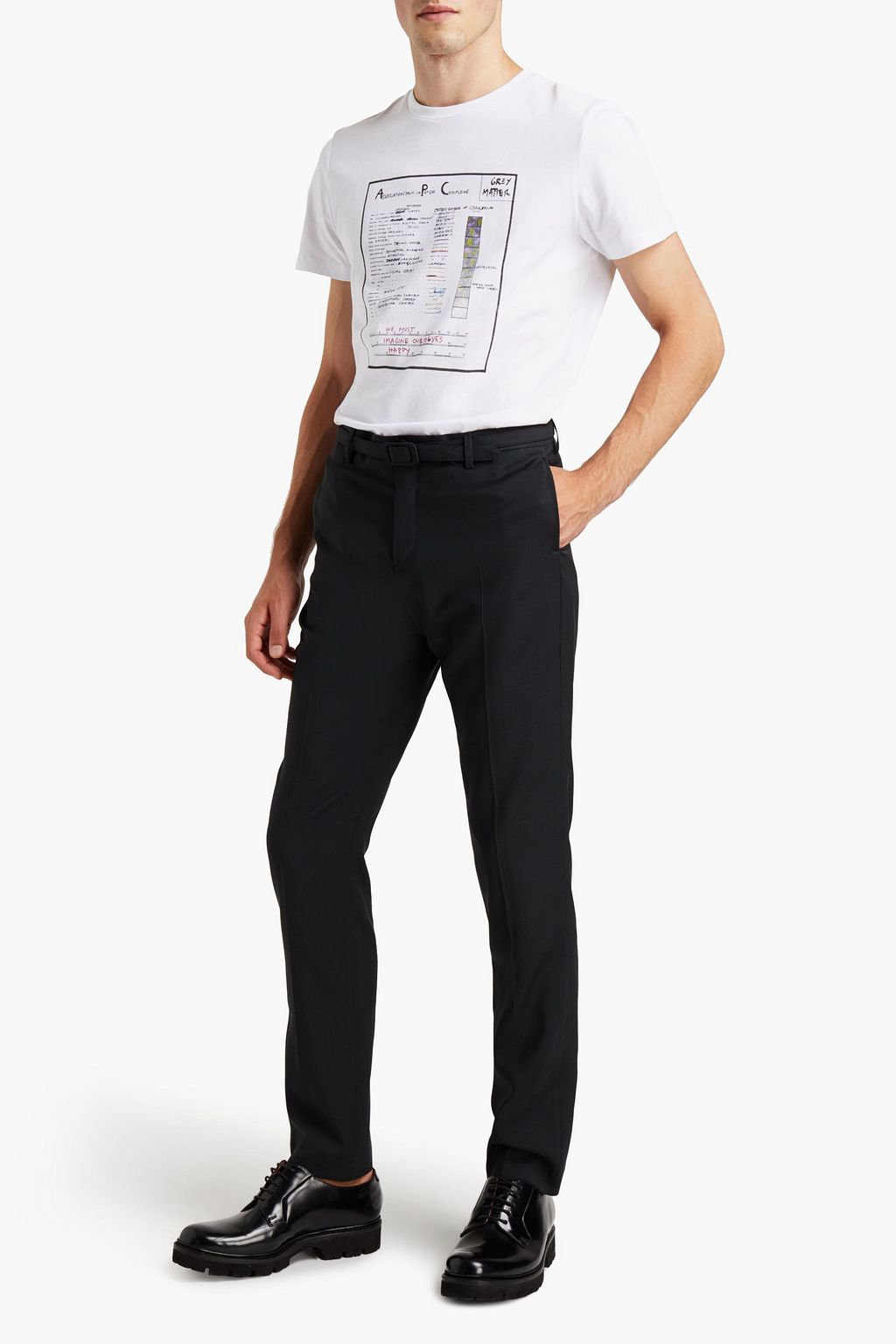 A.P.C. Slim-fit belted wool suit pants
