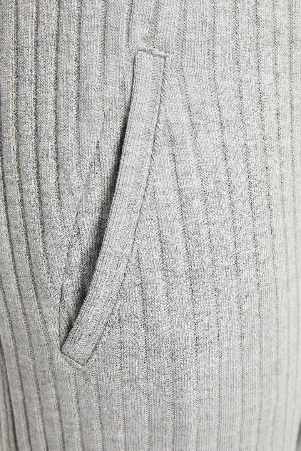 ENZA COSTA Mélange ribbed-knit track pants