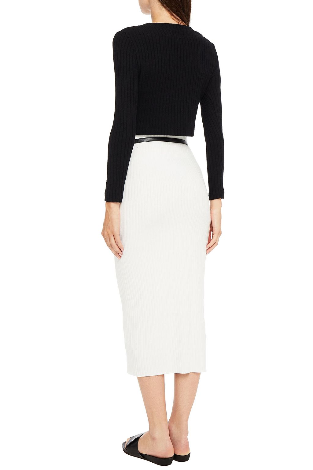 ENZA COSTA Ribbed-knit midi skirt