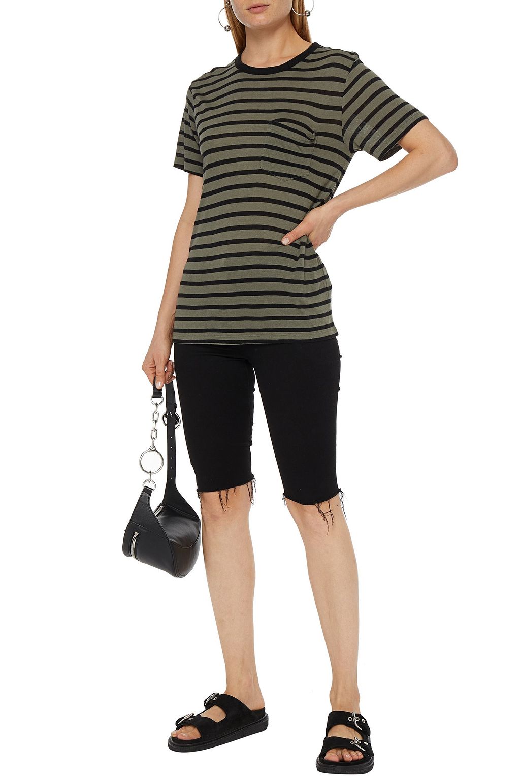 ALEXANDERWANG.T Striped mélange slub jersey T-shirt