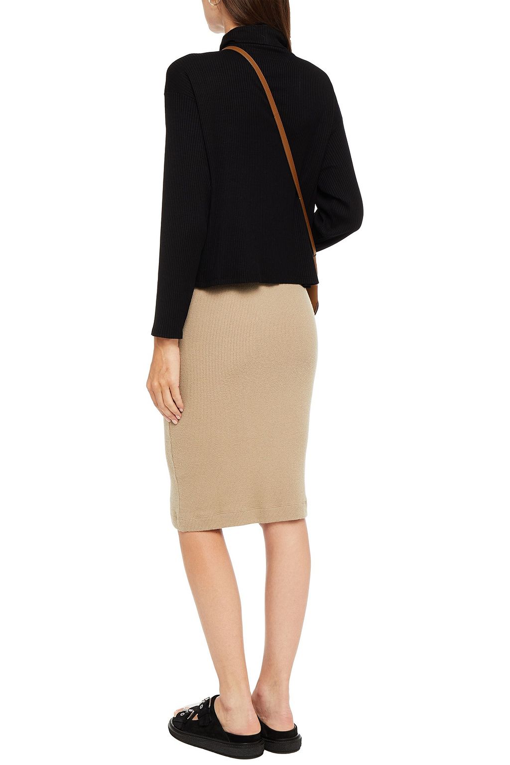 ENZA COSTA Ribbed-knit midi skirt