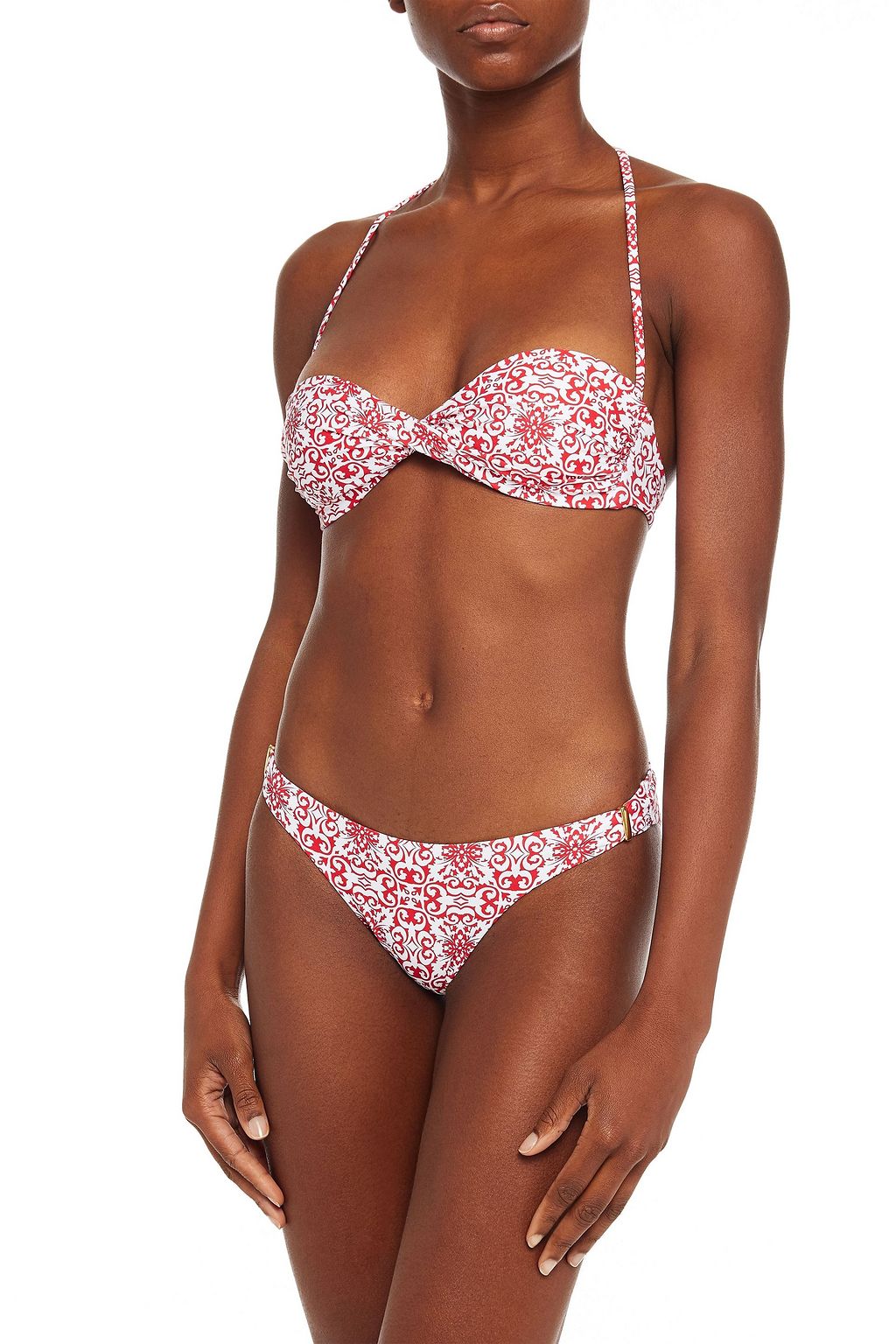 MELISSA ODABASH Martinique twisted printed bandeau bikini top