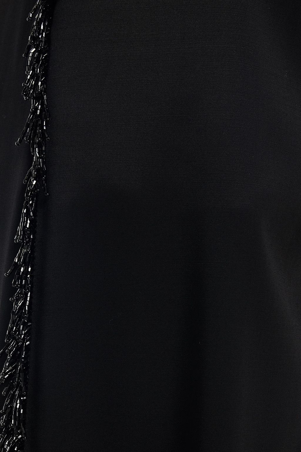 ST. JOHN Bead-embellished satin-twill wide-leg pants