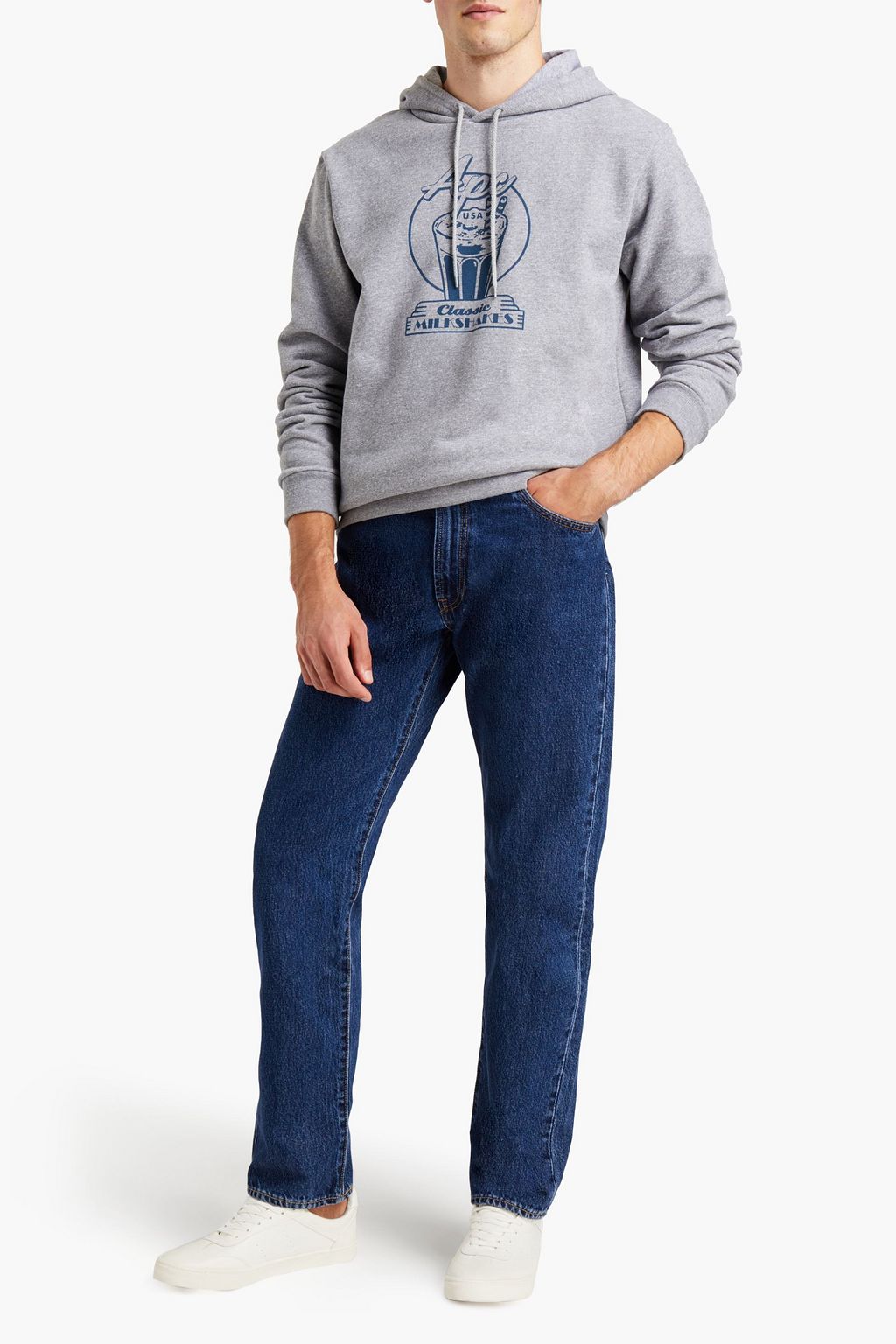 A.P.C. Printed French cotton-blend terry hoodie