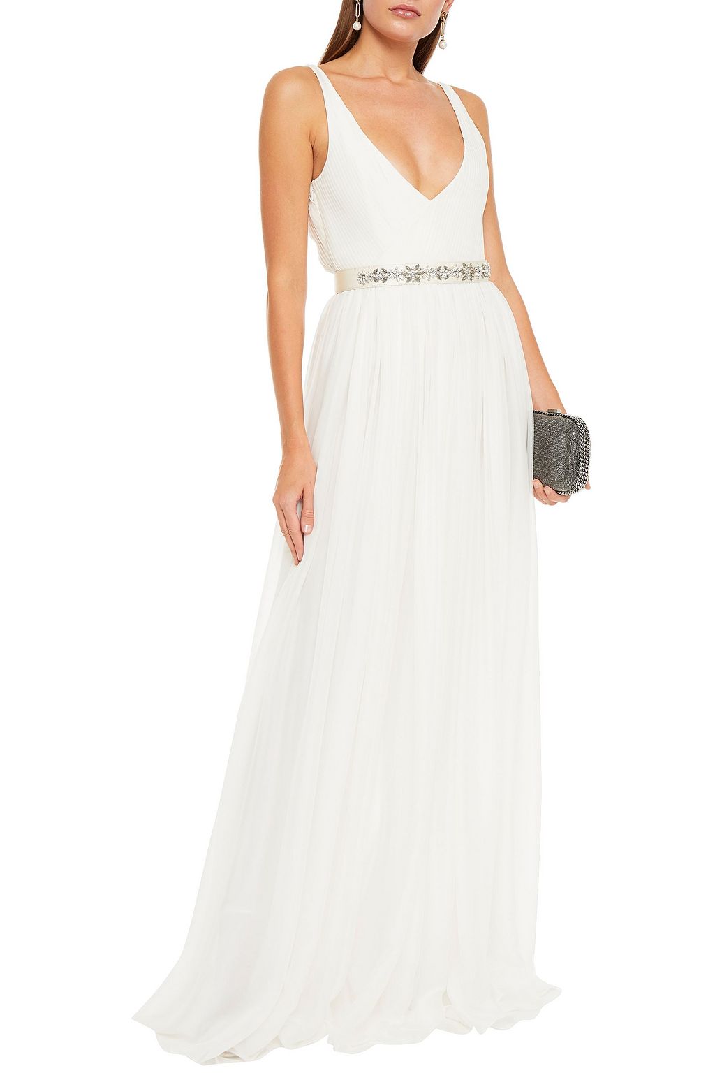STELLA MCCARTNEY Embellished gathered silk-chiffon gown