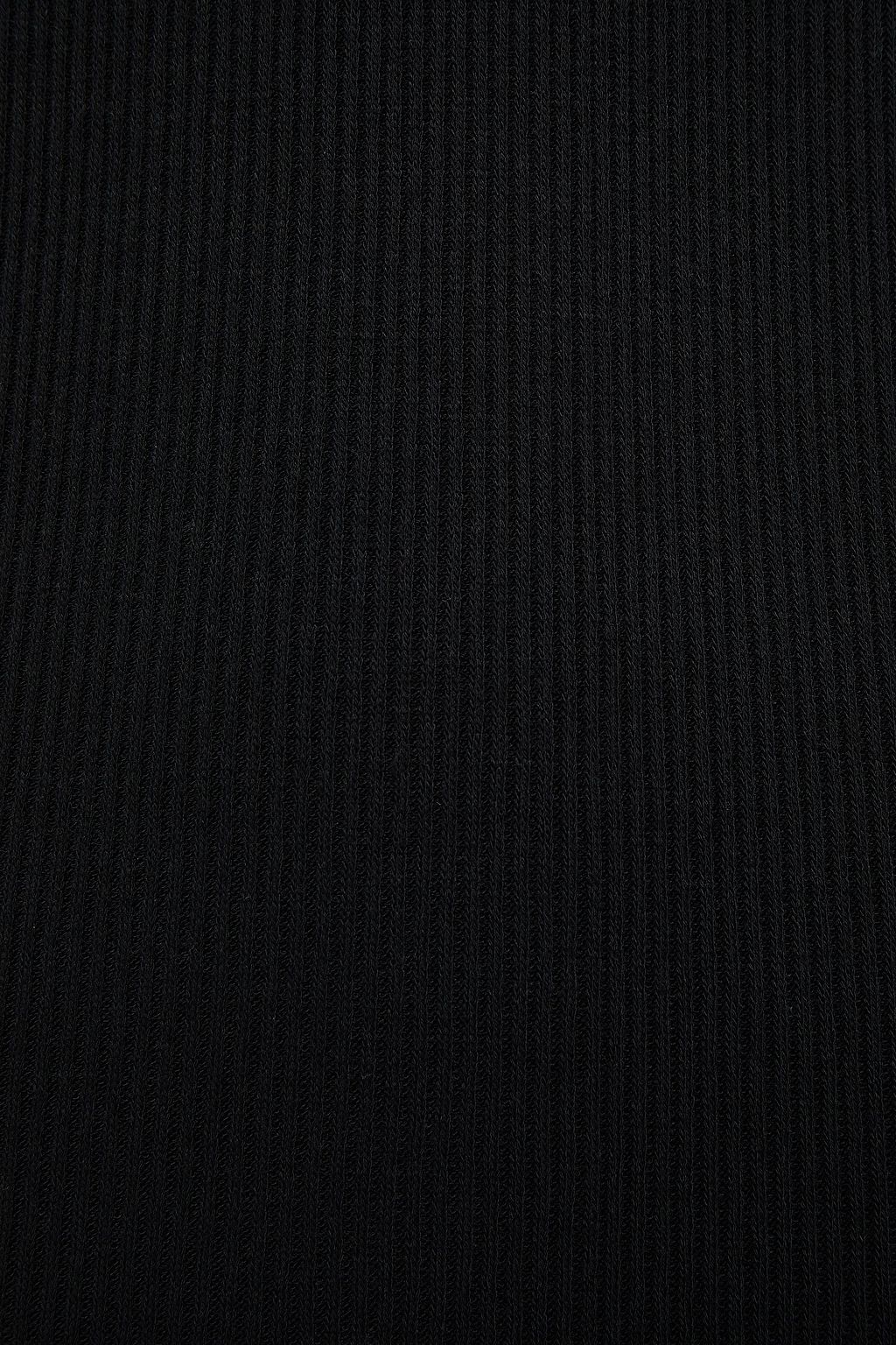 ENZA COSTA Cold-shoulder ribbed-knit turtleneck mini dress