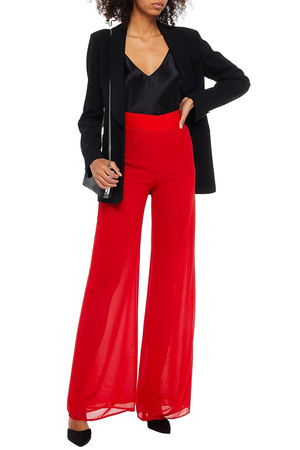 GALVAN  LONDON Georgette wide-leg pants