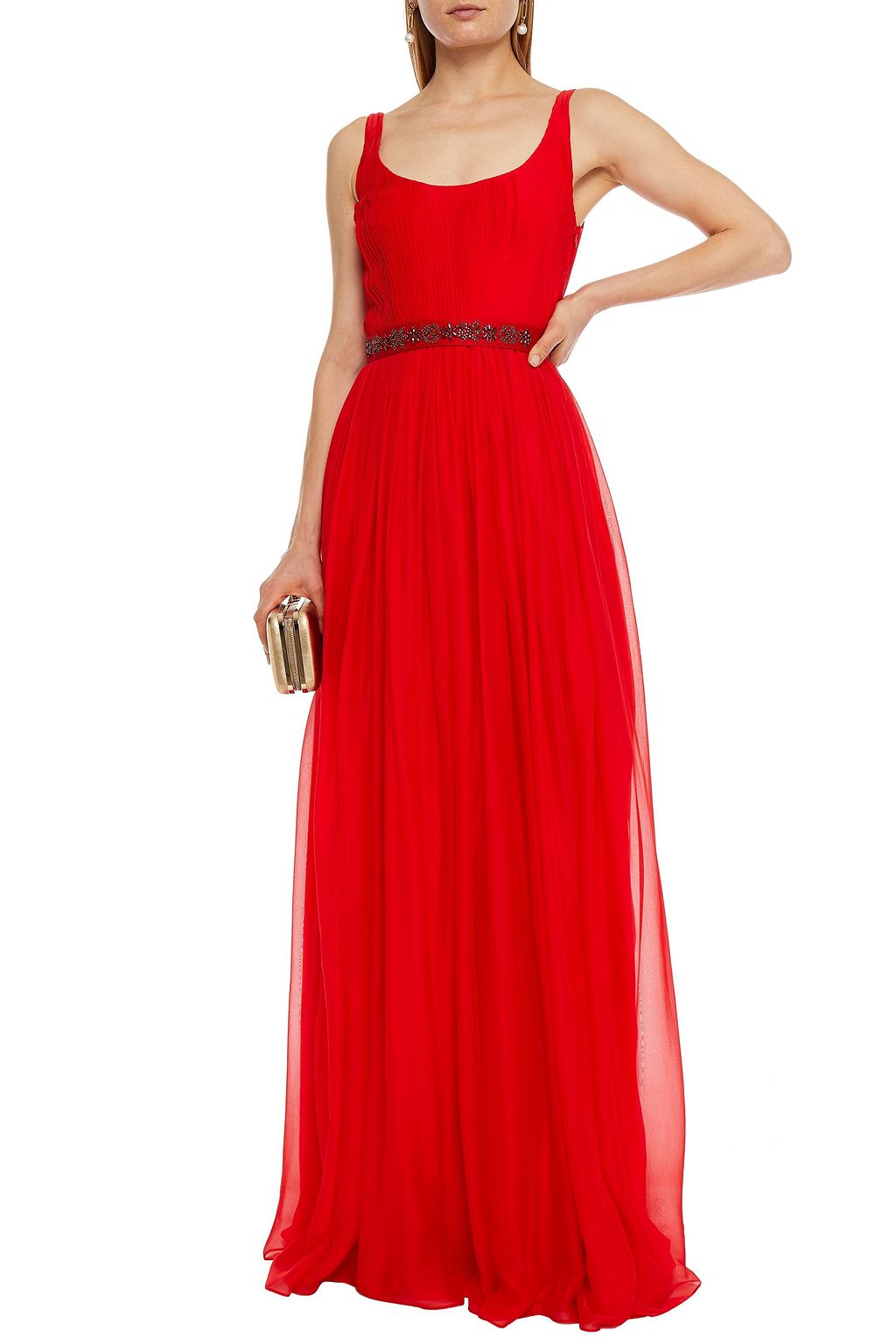 STELLA MCCARTNEY Embellished gathered silk-chiffon gown