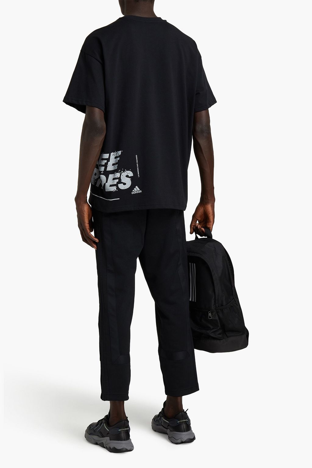 ADIDAS Printed cotton-blend jersey T-shirt