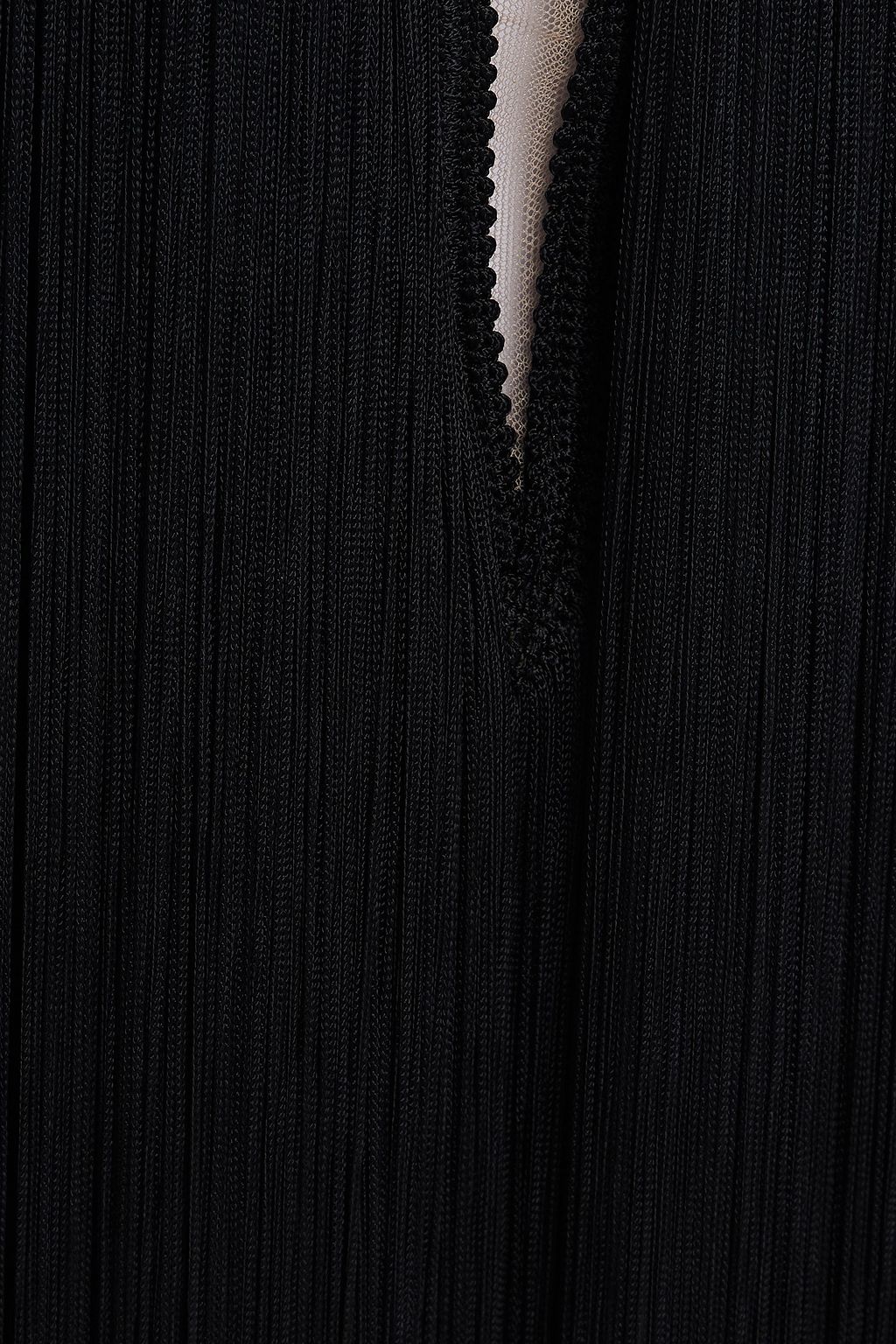 STELLA MCCARTNEY Tulle-trimmed fringed crepe mini dress