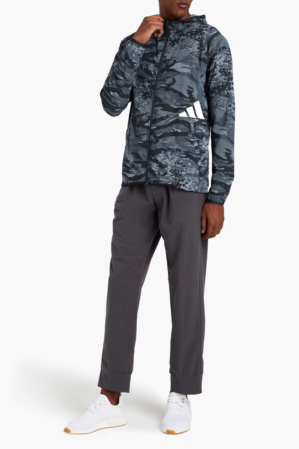ADIDAS FreeLift camouflage-print stretch track jacket