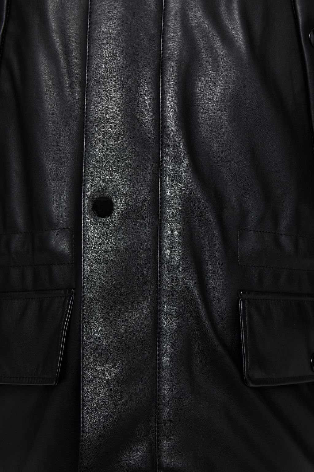 ALEXANDER WANG Faux leather hooded down parka