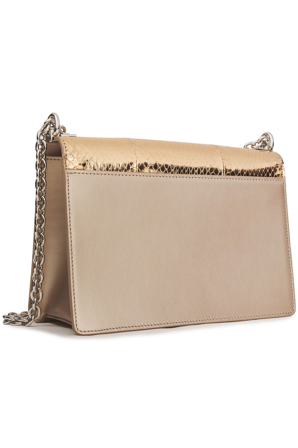 FURLA Mimi leather and metallic ayers shoulder bag